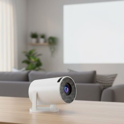 Mini projecteur au milieu du salon 
